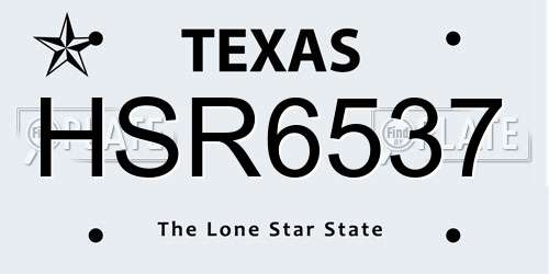 HSR6537 Texas License Plate