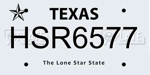 HSR6577 Texas License Plate