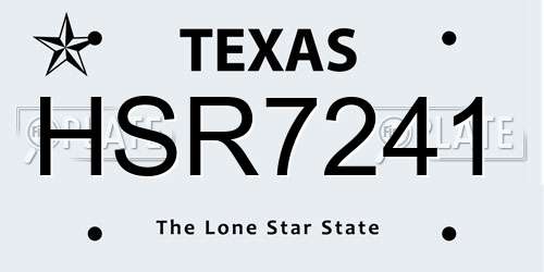 HSR7241 Texas License Plate