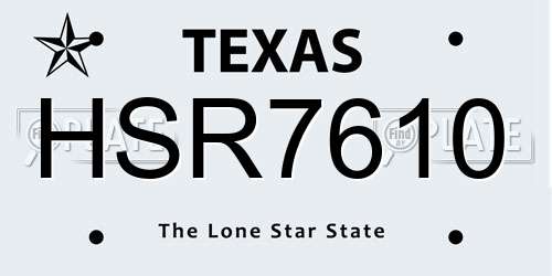 HSR7610 Texas License Plate
