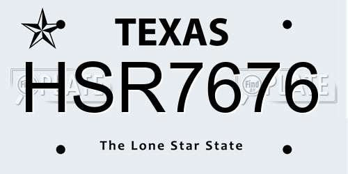HSR7676 Texas License Plate