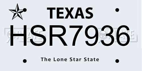 HSR7936 Texas License Plate