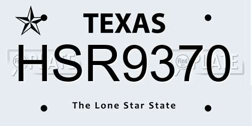 HSR9370 Texas License Plate
