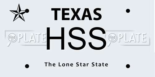 HSS Texas License Plate