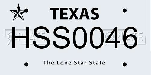 HSS0046 Texas License Plate