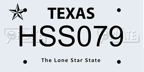 HSS079 Texas License Plate