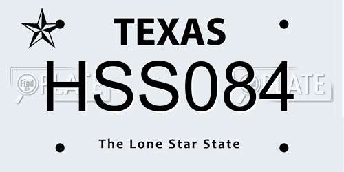 HSS084 Texas License Plate