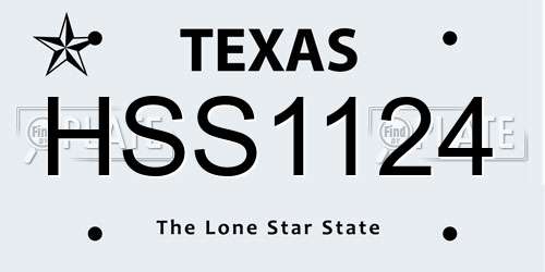 HSS1124 Texas License Plate