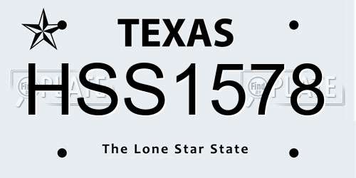 HSS1578 Texas License Plate