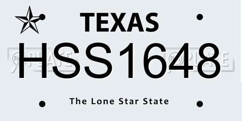 HSS1648 Texas License Plate