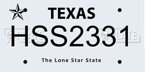 HSS2331 Texas License Plate