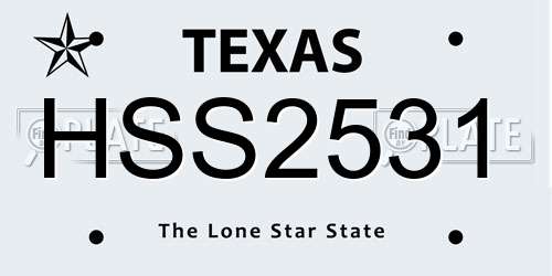 HSS2531 Texas License Plate