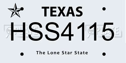 HSS4115 Texas License Plate