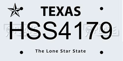 HSS4179 Texas License Plate