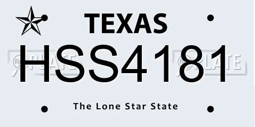 HSS4181 Texas License Plate