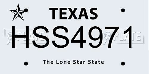 HSS4971 Texas License Plate