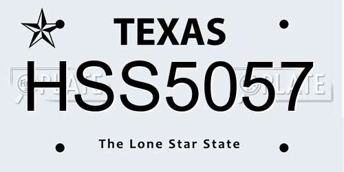 HSS5057 Texas License Plate