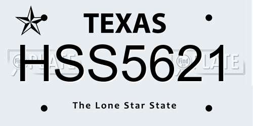 HSS5621 Texas License Plate
