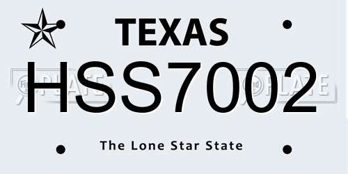 HSS7002 Texas License Plate