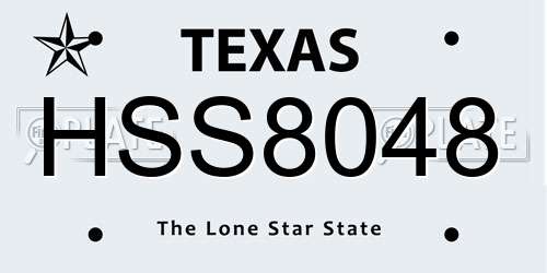HSS8048 Texas License Plate
