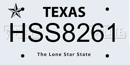 HSS8261 Texas License Plate