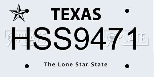 HSS9471 Texas License Plate