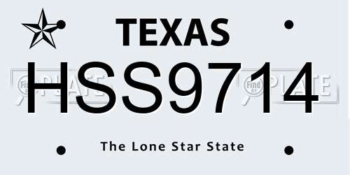HSS9714 Texas License Plate