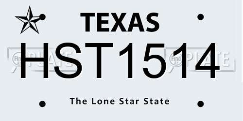 HST1514 Texas License Plate
