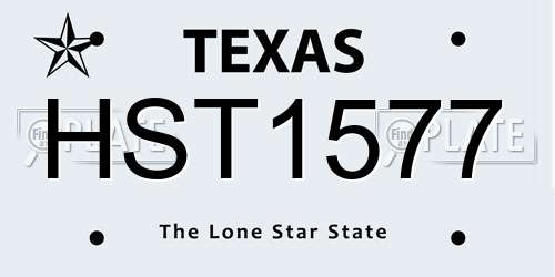 HST1577 Texas License Plate