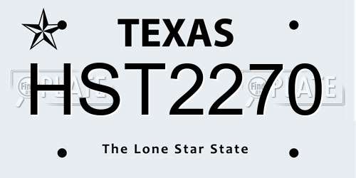 HST2270 Texas License Plate