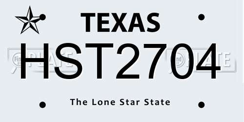 HST2704 Texas License Plate