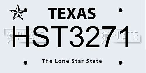 HST3271 Texas License Plate