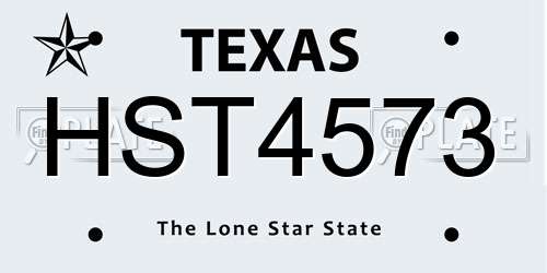 HST4573 Texas License Plate