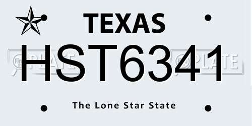 HST6341 Texas License Plate
