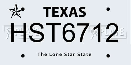 HST6712 Texas License Plate