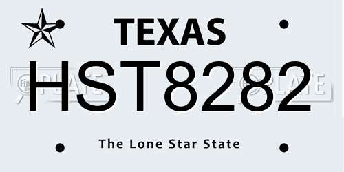 HST8282 Texas License Plate