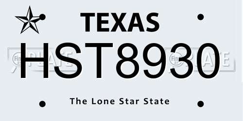 HST8930 Texas License Plate