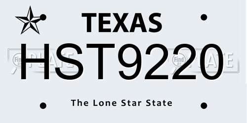 HST9220 Texas License Plate
