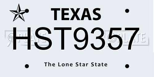 HST9357 Texas License Plate