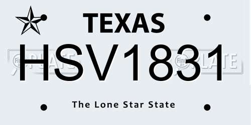 HSV1831 Texas License Plate