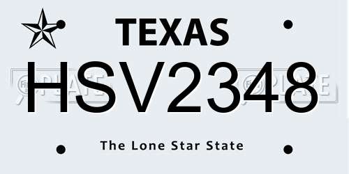 HSV2348 Texas License Plate