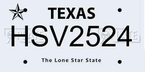 HSV2524 Texas License Plate