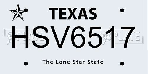 HSV6517 Texas License Plate