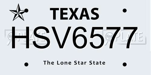 HSV6577 Texas License Plate