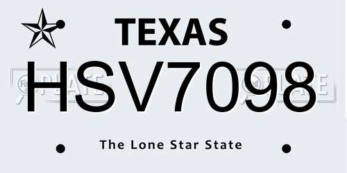HSV7098 Texas License Plate