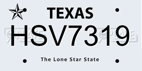 HSV7319 Texas License Plate