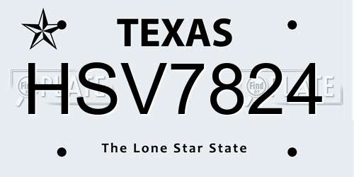 HSV7824 Texas License Plate