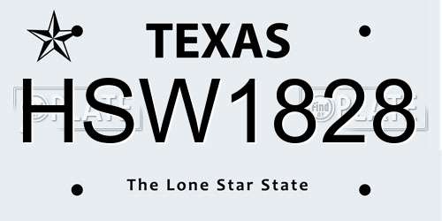 HSW1828 Texas License Plate