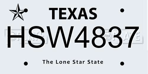 HSW4837 Texas License Plate