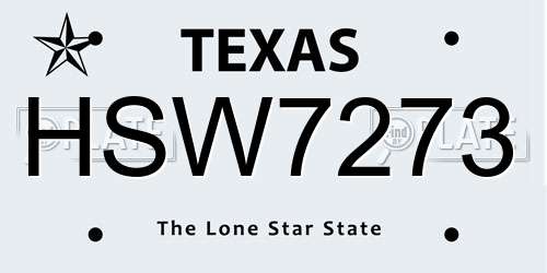 HSW7273 Texas License Plate
